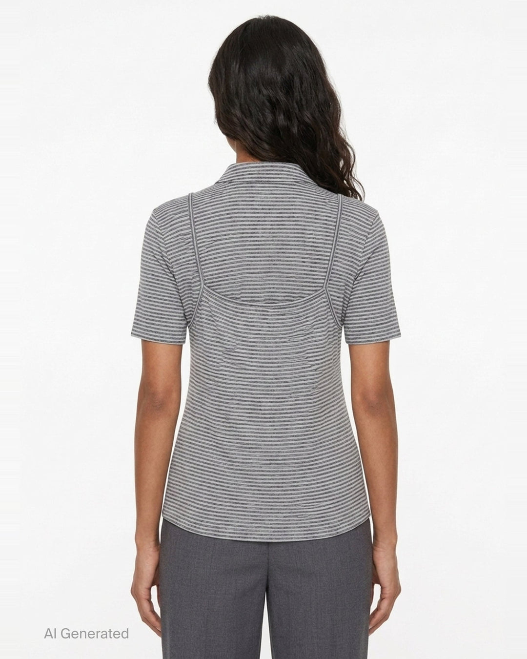 Stripe Layered Slip Polo | pushBUTTON | Club21 - back