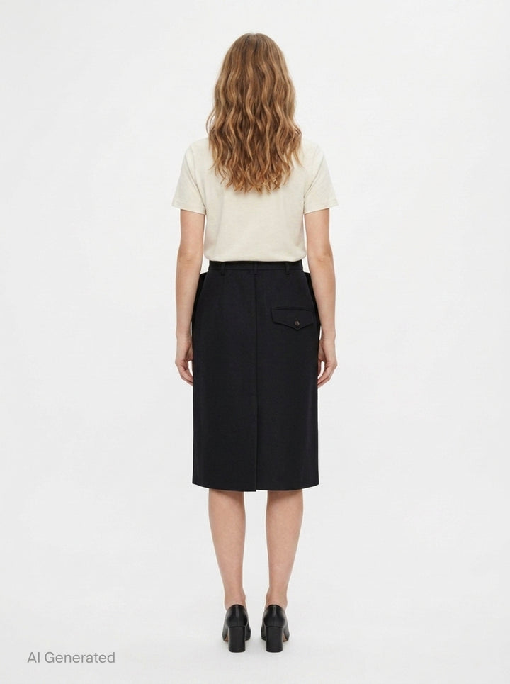 Structured Panel Skirt | pushBUTTON | Club21 - back