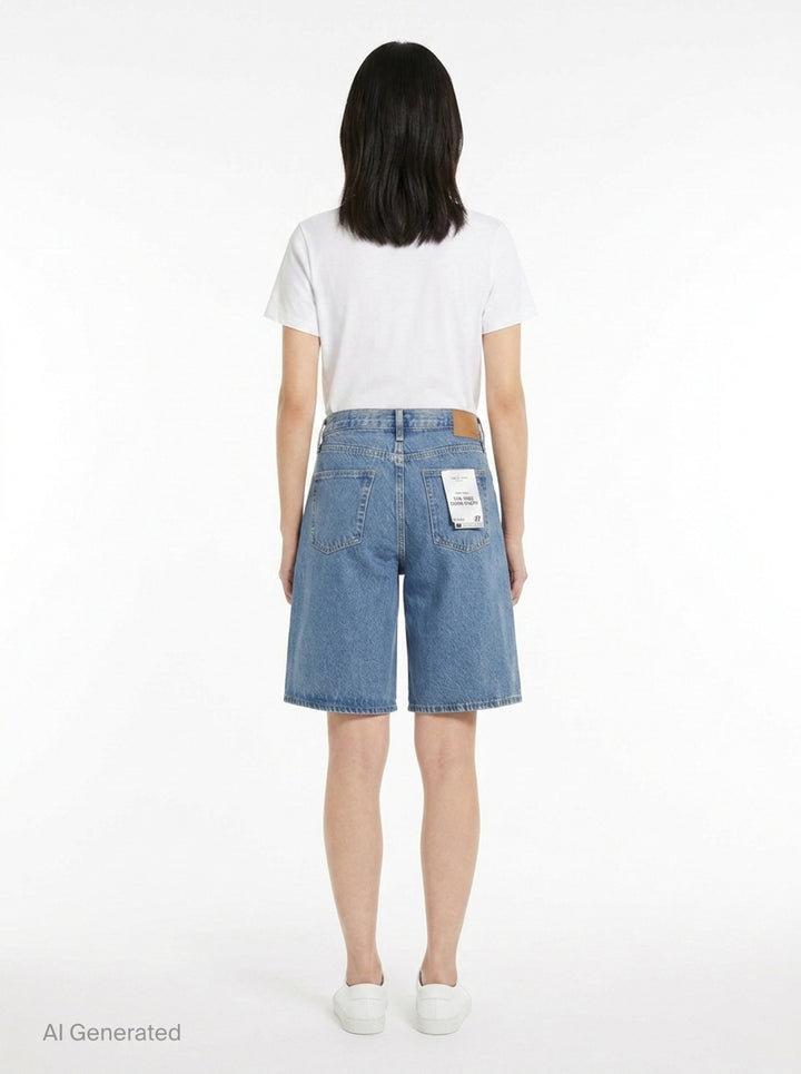 Ariel Denim Bermuda Shorts | rag & bone | Club21 - back