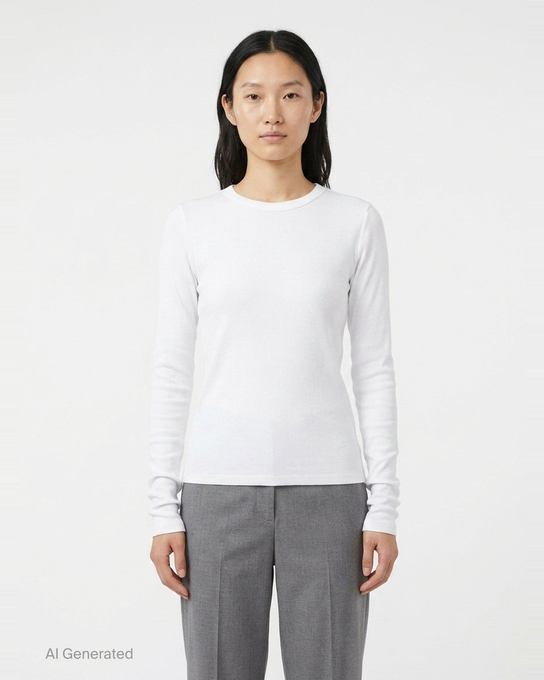 Essential Rib Long Sleeve Crew | rag & bone | Club21 - front
