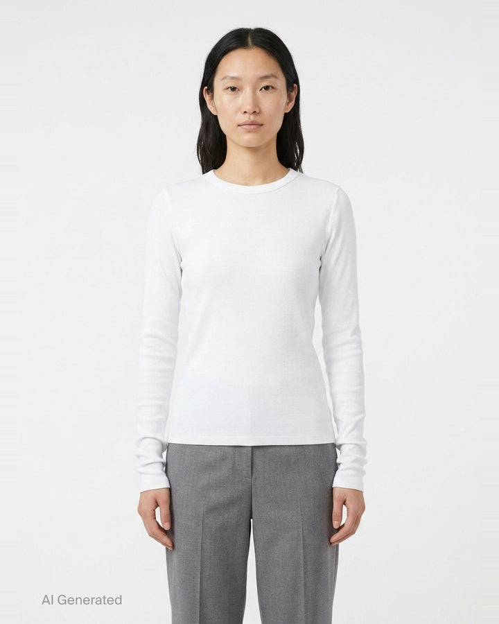 Essential Rib Long Sleeve Crew | rag & bone | Club21 - front