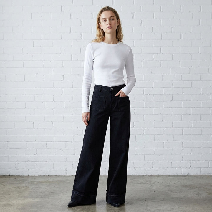 Essential Rib Long Sleeve Crew | rag & bone | Club21 - lifestyle