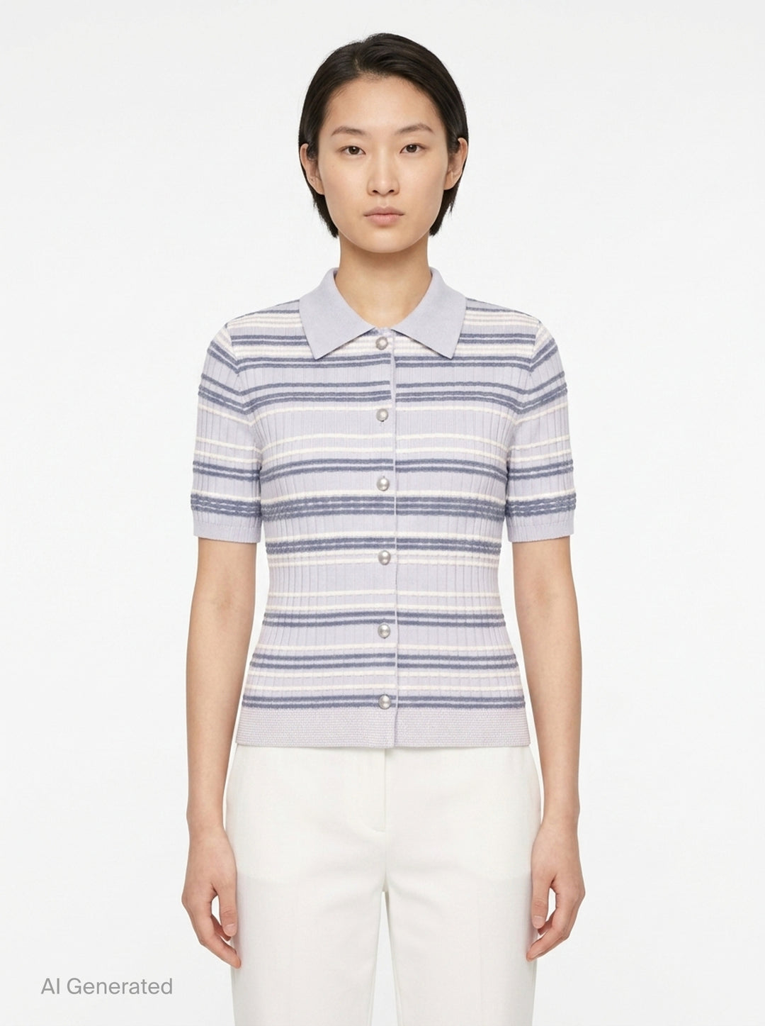 Karina Stripe Short Sleeve Cardigan | rag & bone | Club21 - front