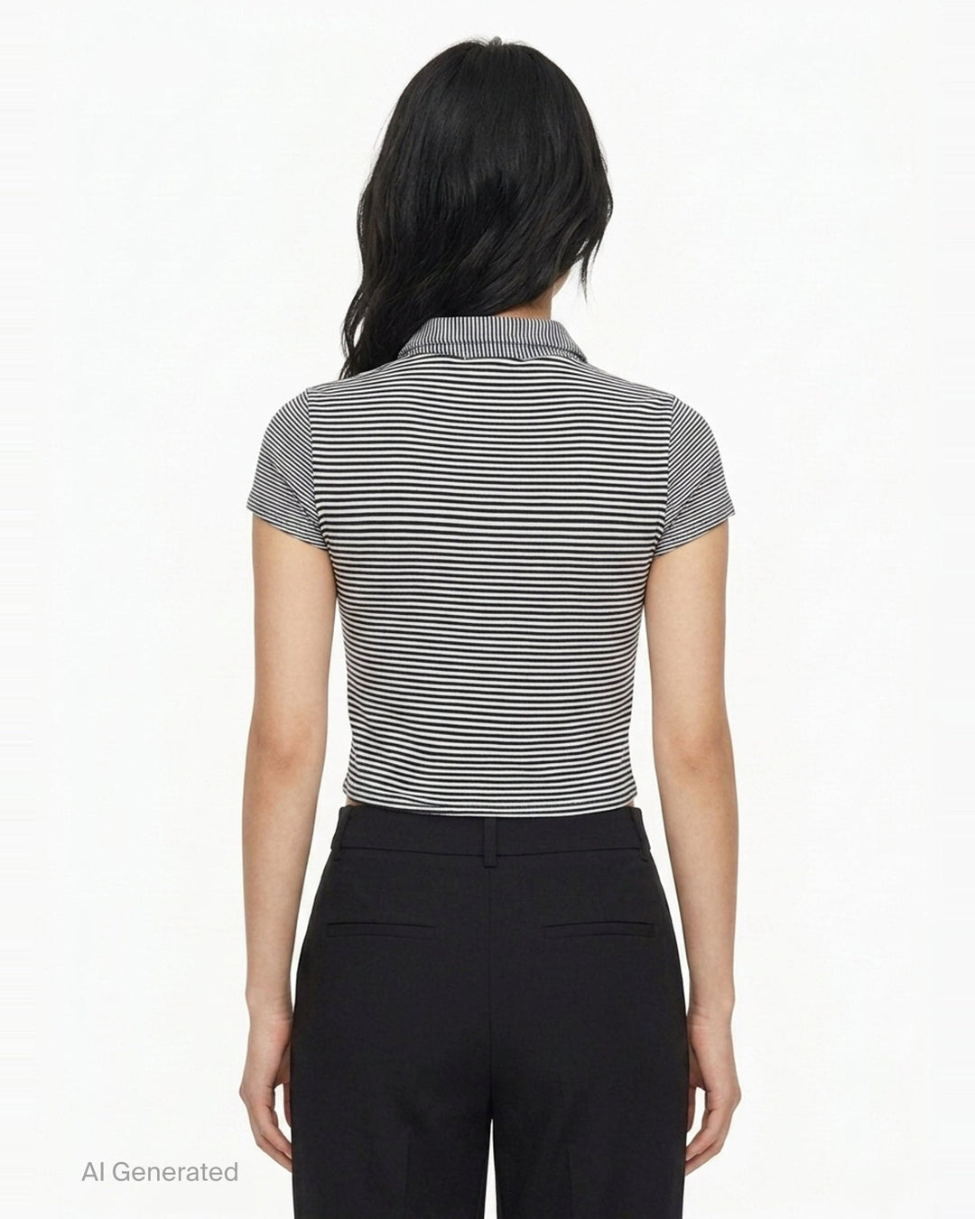 Knit Button Stripe Polo | rag & bone | Club21 - back