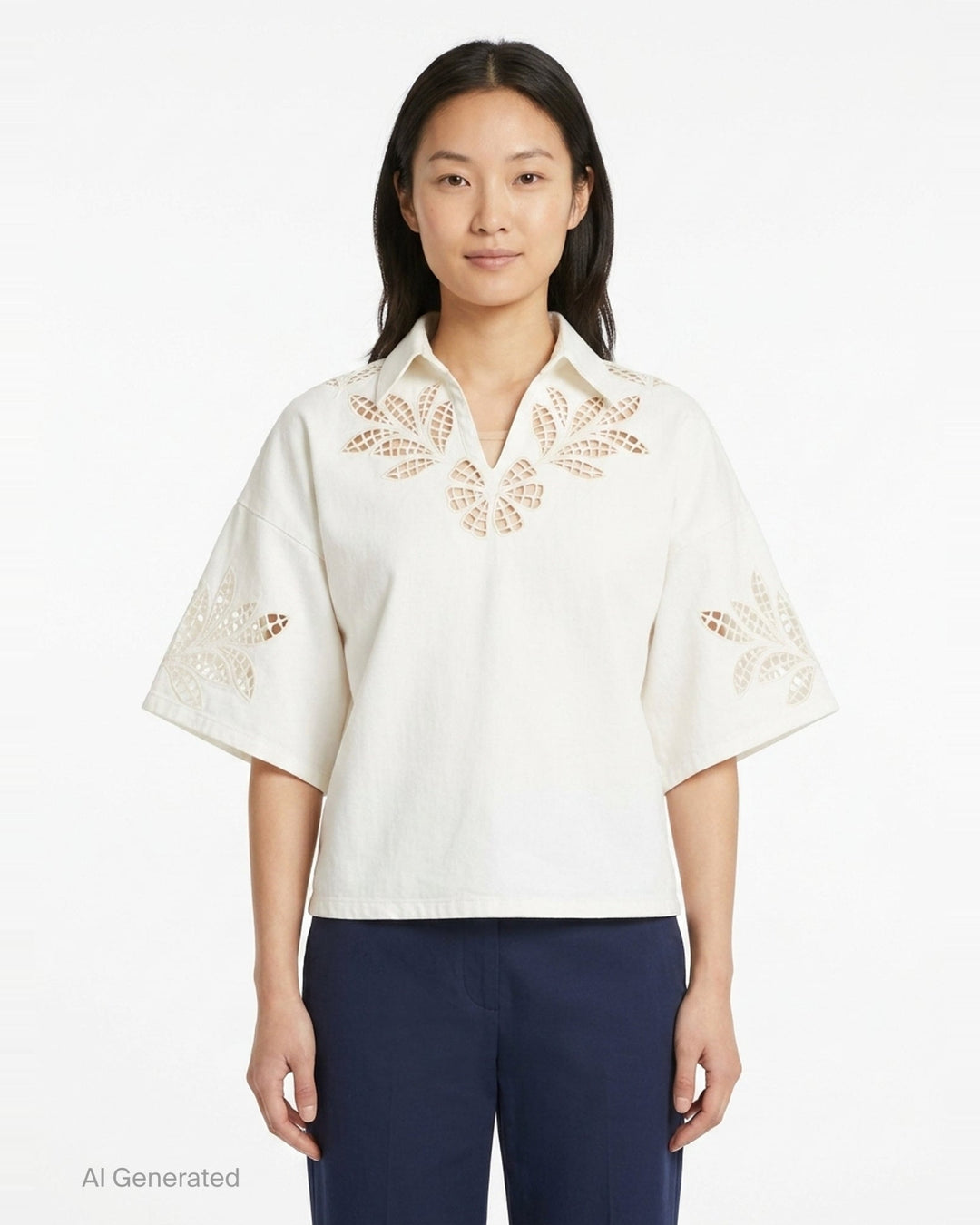 Lucy Lace Popover Top | rag & bone | Club21 - front