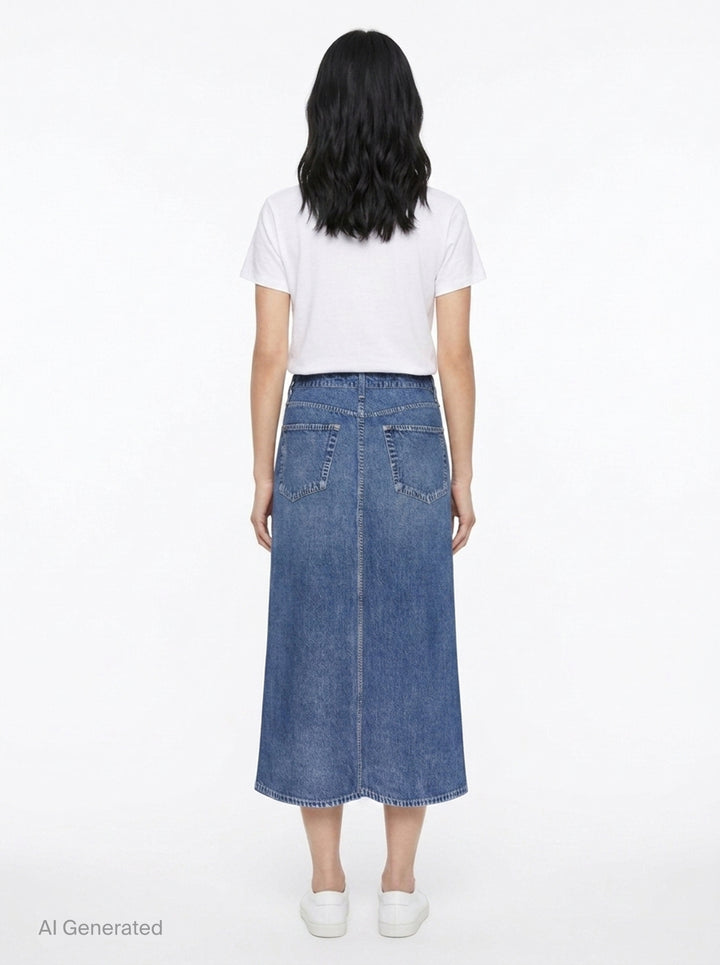Miramar Denim Midi Skirt | rag & bone | Club21 - back