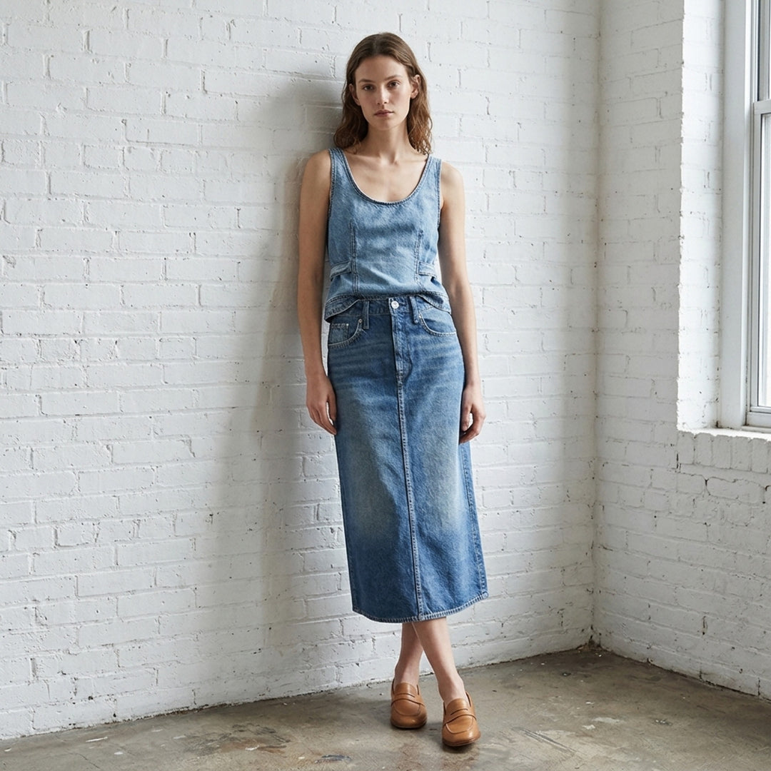 Miramar Denim Midi Skirt | rag & bone | Club21 - lifestyle