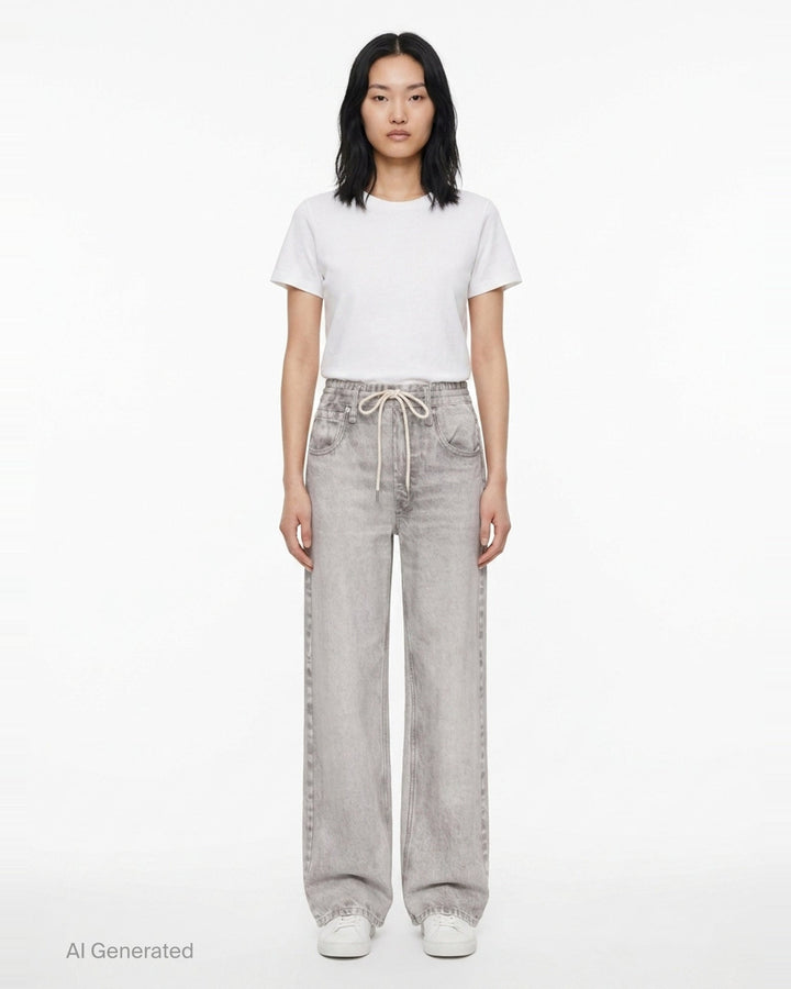 Miramar Drawcord Wide Leg Jeans | rag & bone | Club21 - front
