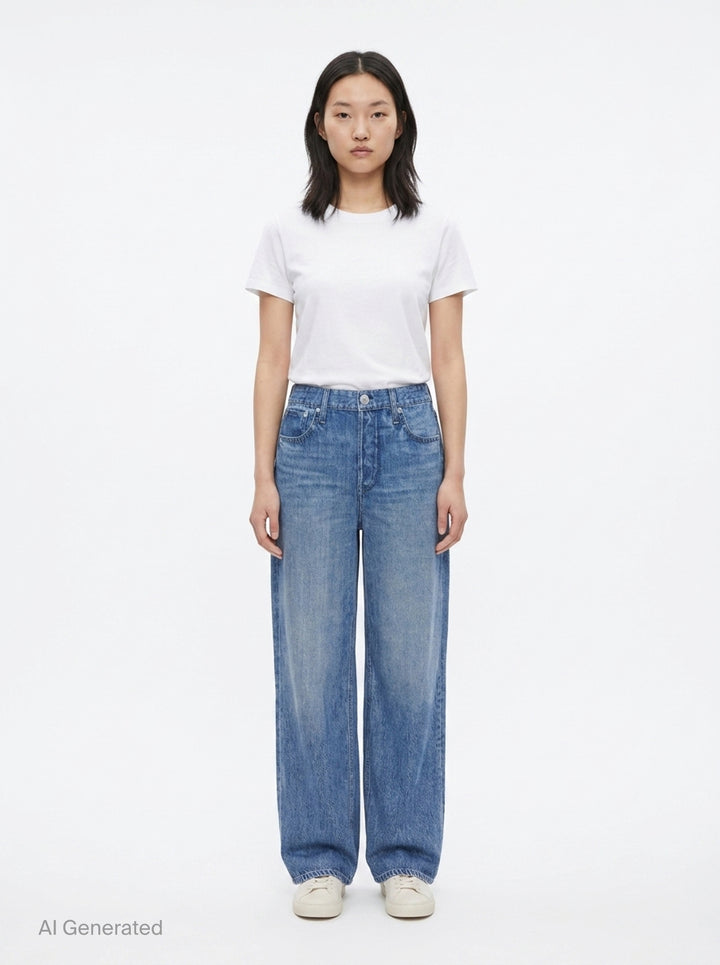 Miramar Slink Wide Leg Jeans | rag & bone | Club21 - front