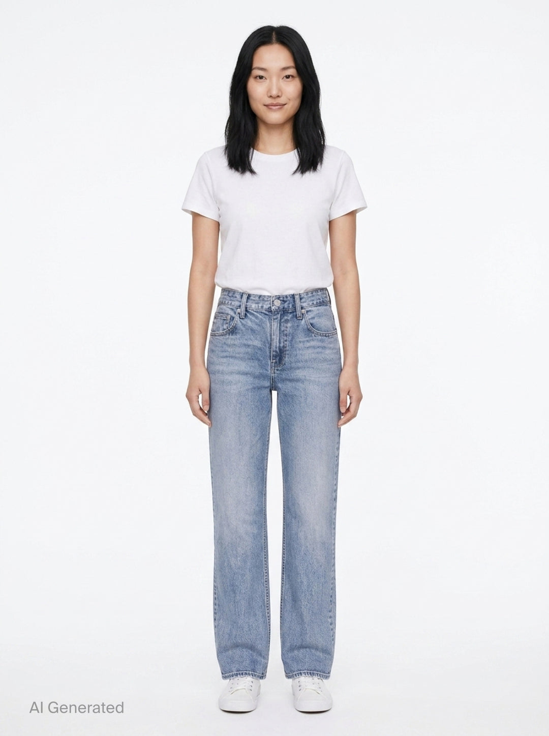 rag & bone Miramar wide leg jeans in light blue wash, shown flat with high-rise waist, five-pocket styling, and a gently flared hem - front
