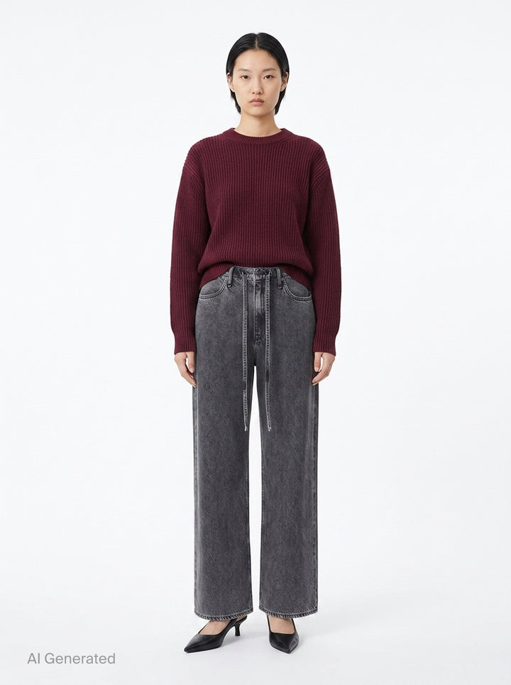Phoebe Drawstring Wide Jeans | rag & bone | Club21 - front