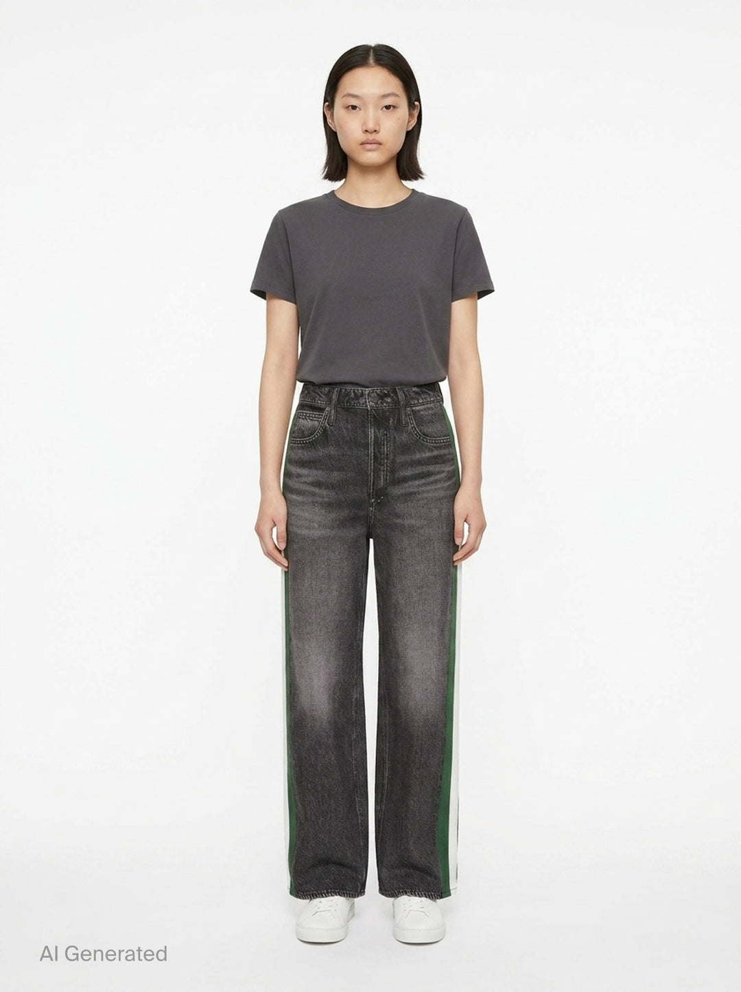 Side Stripe Wide Leg Jeans | rag & bone | Club21 - front