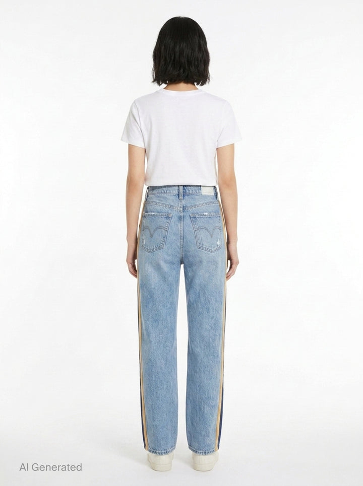 Side Stripe Wide Leg Jeans | rag & bone | Club21 - back