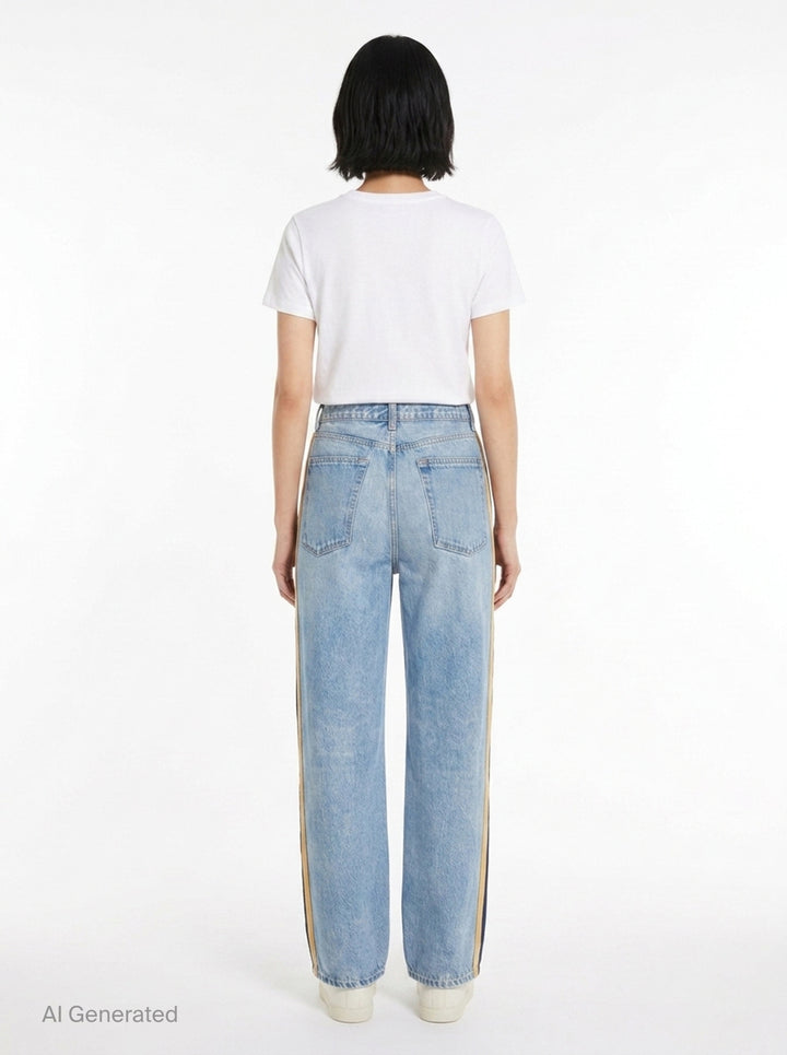 Side Stripe Wide Leg Jeans | rag & bone | Club21 - back
