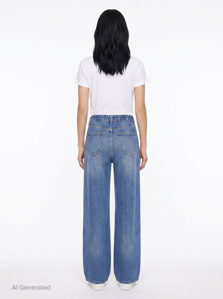Side Stripe Wide Leg Jeans | rag & bone | Club21 - back
