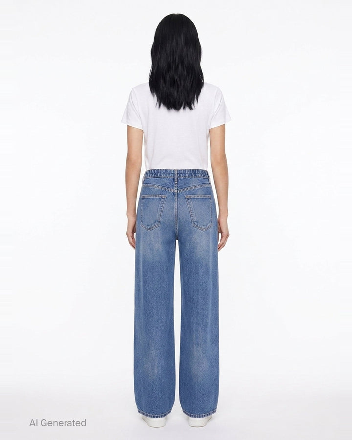 Side Stripe Wide Leg Jeans | rag & bone | Club21 - back