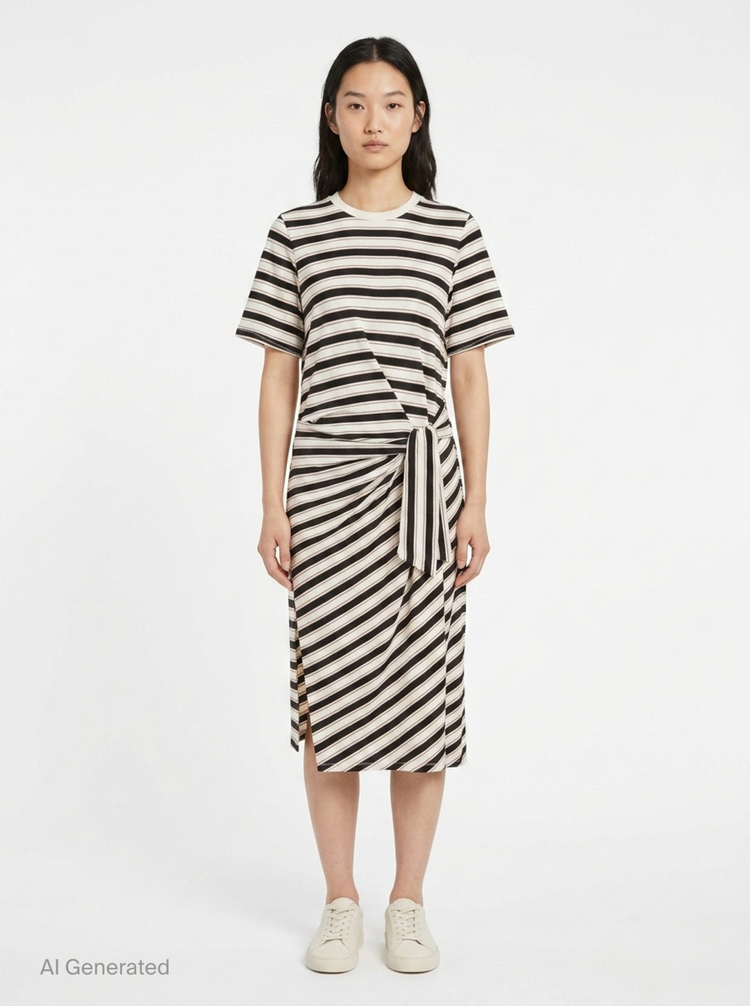 Slub Stripe Midi Dress | rag & bone | Club21 - front