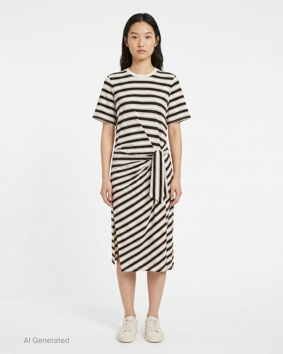 Slub Stripe Midi Dress | rag & bone | Club21 - front