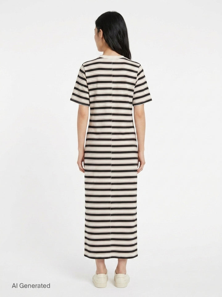 Slub Stripe Midi Dress | rag & bone | Club21 - back