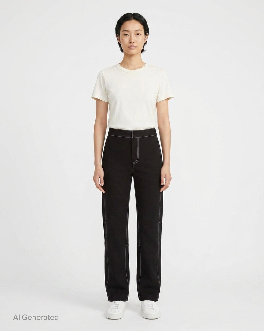 Vito Ponte Cropped Contrast Stitch Pants | rag & bone | Club21 - front