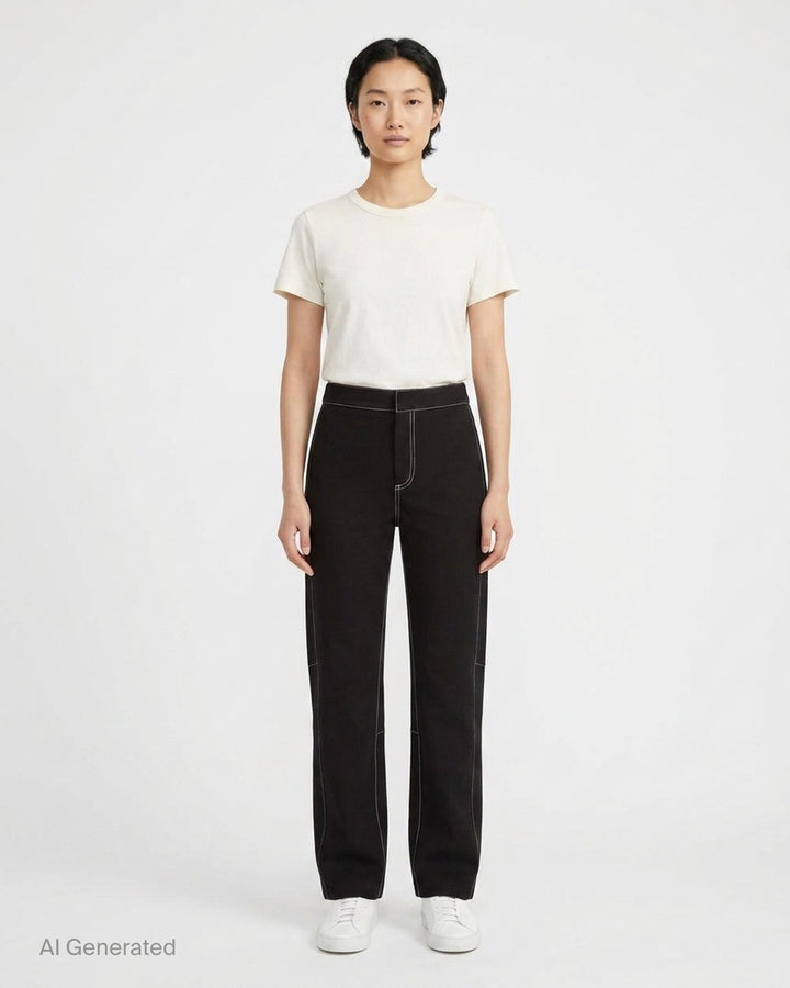 Vito Ponte Cropped Contrast Stitch Pants | rag & bone | Club21 - front