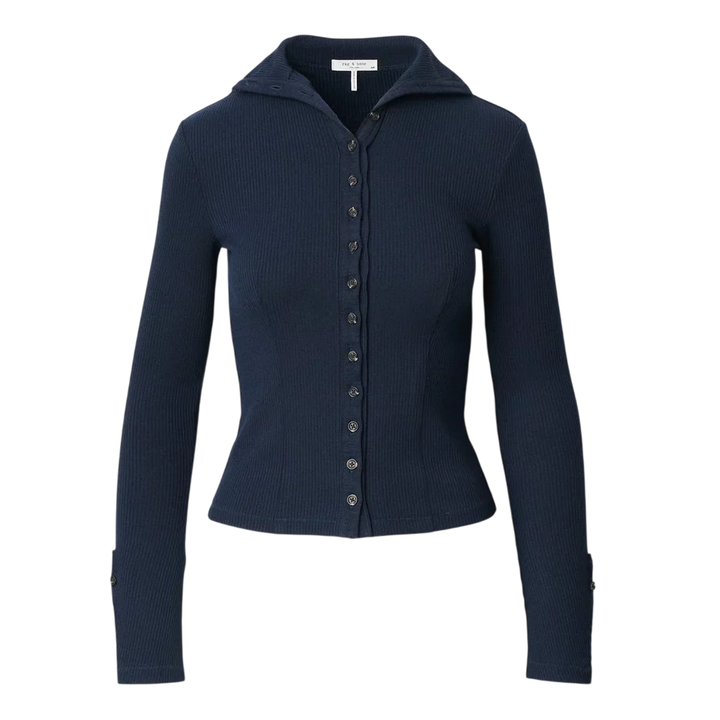 Knit Rib Button Cardigan