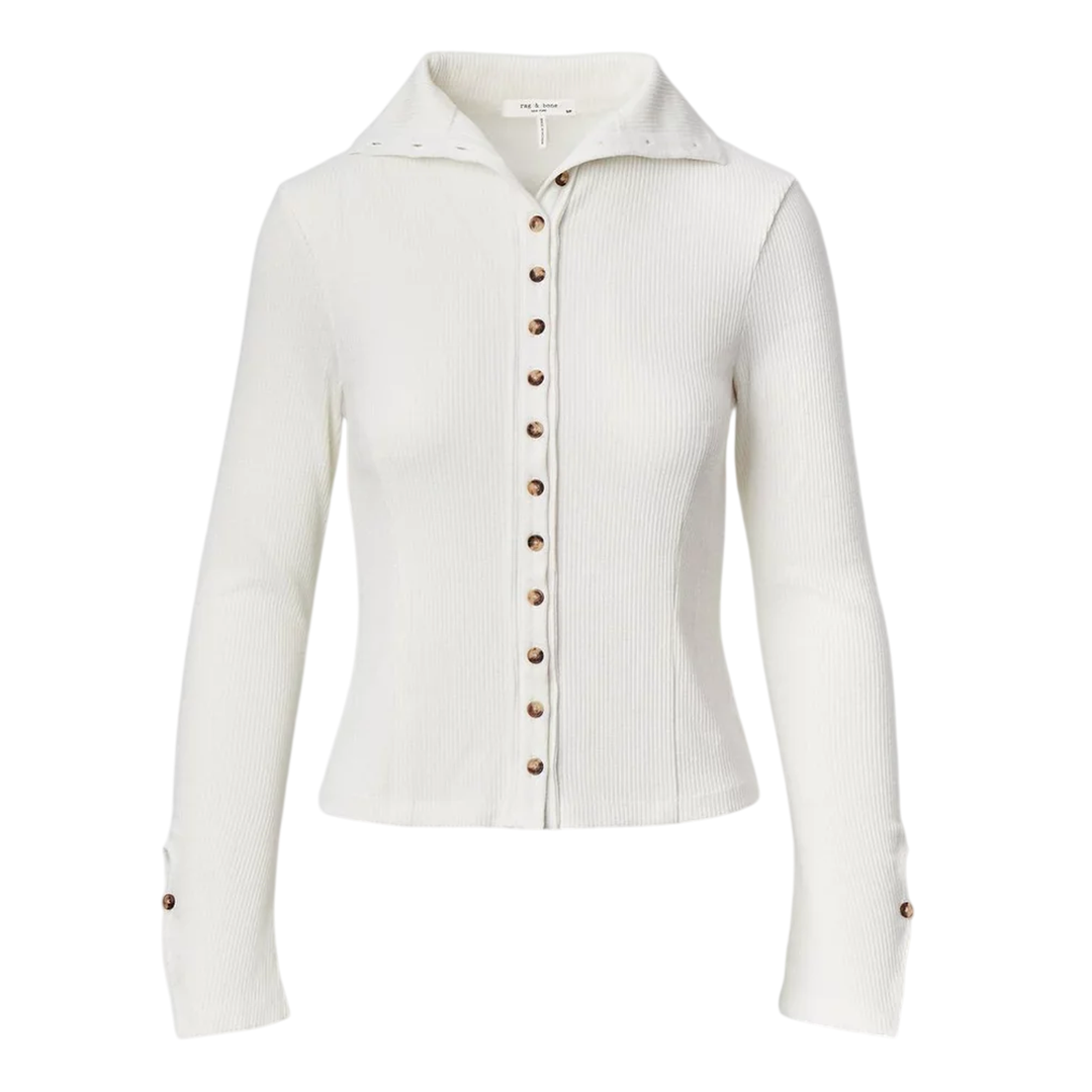 Knit Rib Button Cardigan