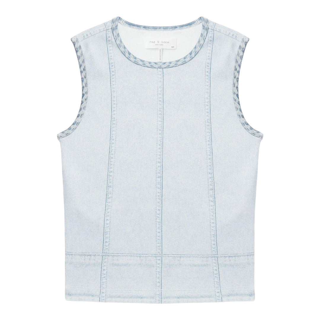 Club21 - rag & bone - Miramar Rib Muscle Tank Top - TANK TOPS - Light Blue