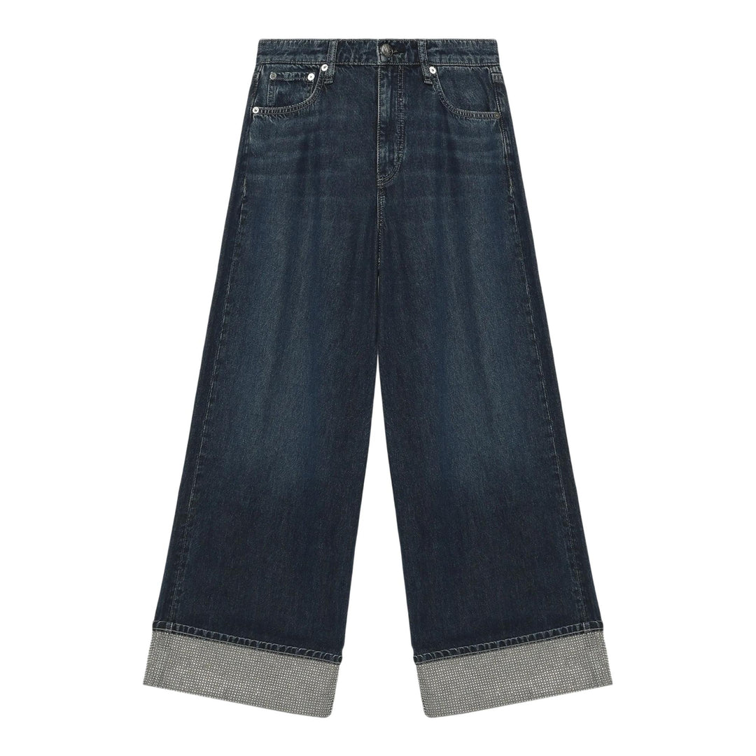 Club21 - rag & bone - Sofie High-Rise Ankle Wide Leg Jeans - JEANS - Dark Blue