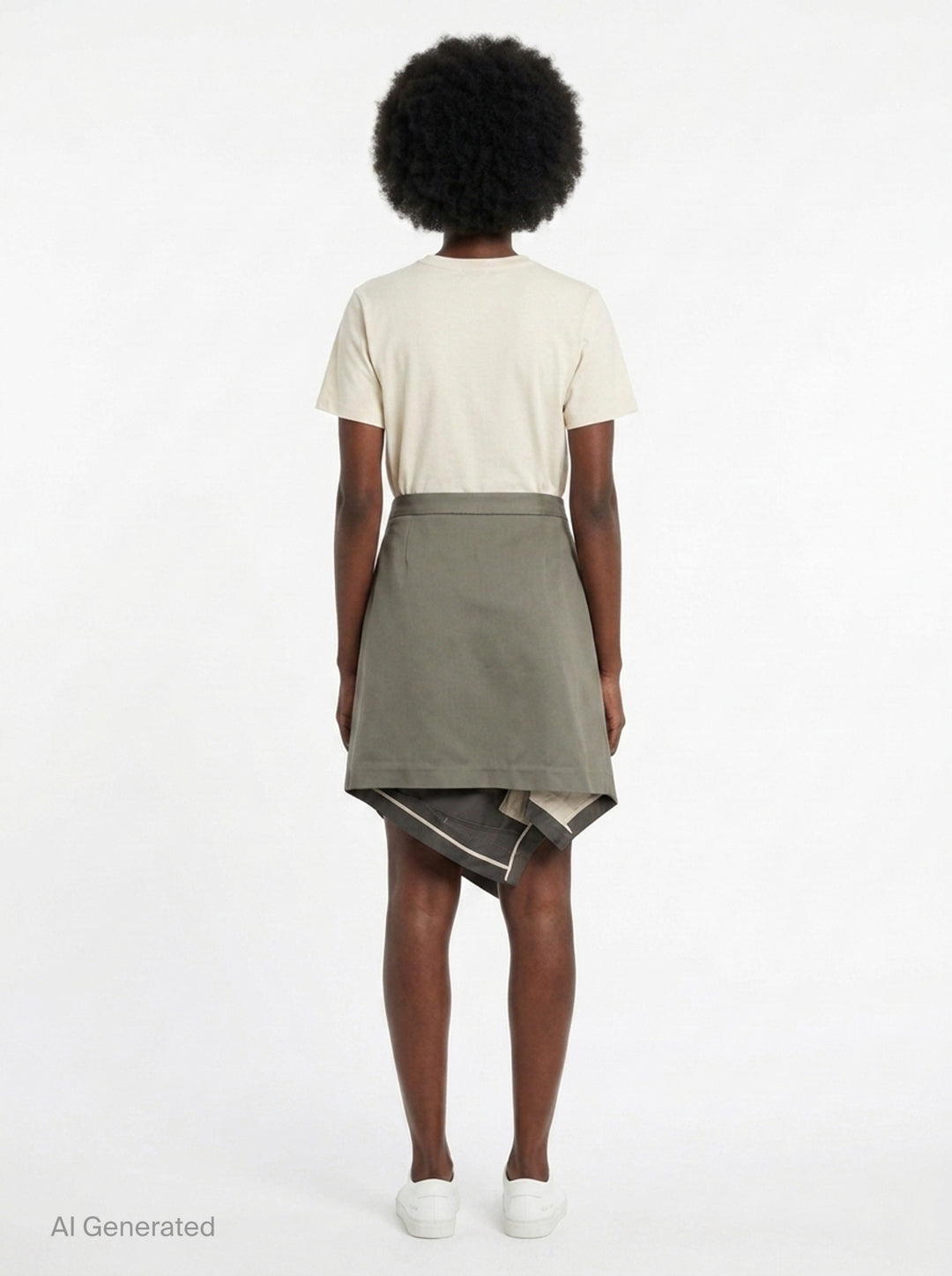 Cotton Asymmetric Wrap Skirt | RE;CODE | Club21 - back