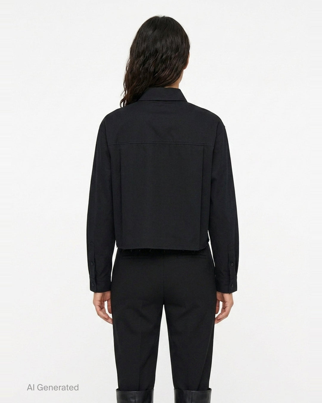 Cropped Raw Hem Button Shirt | RE;CODE | Club21 - back