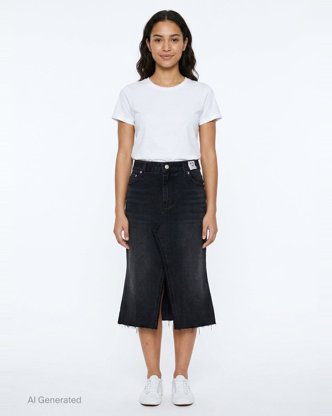 Inside-Out Denim Skirt | Re;Code | Club21 - front