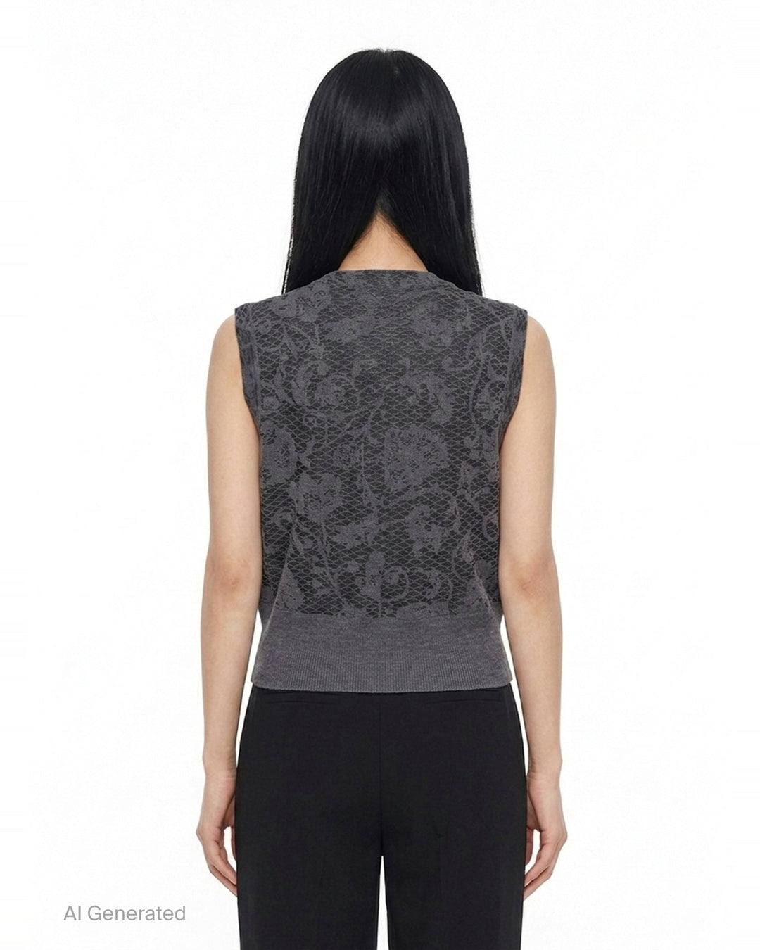 Knit Floral Lace Vest | Renli Su | Club21 - back