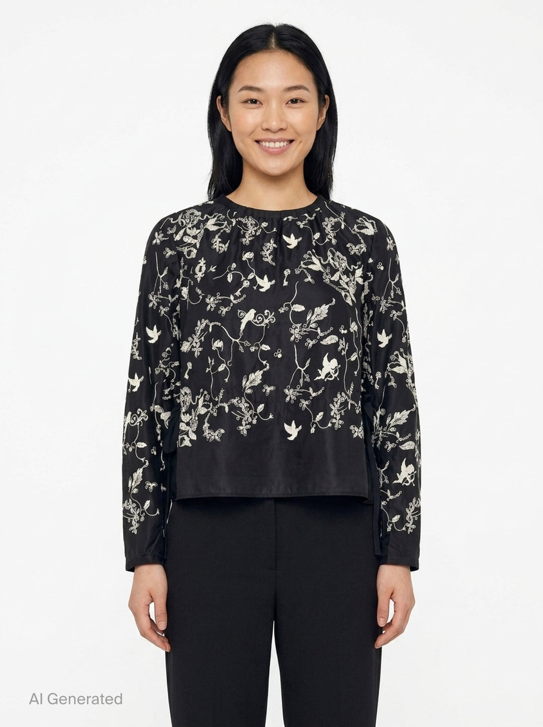 Long Sleeve Embroidered Blouse | Renli Su | Club21 - front