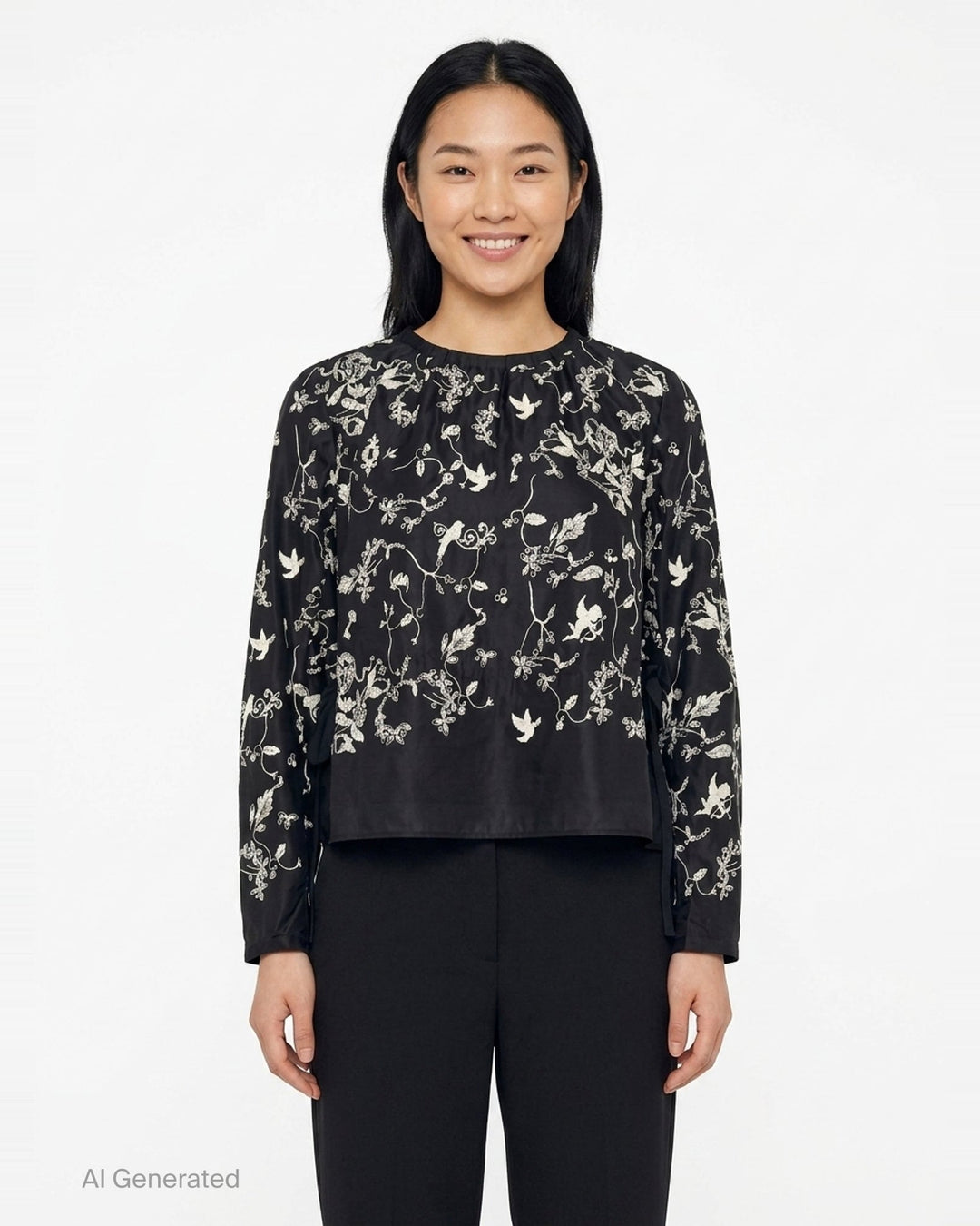Long Sleeve Embroidered Blouse | Renli Su | Club21 - front