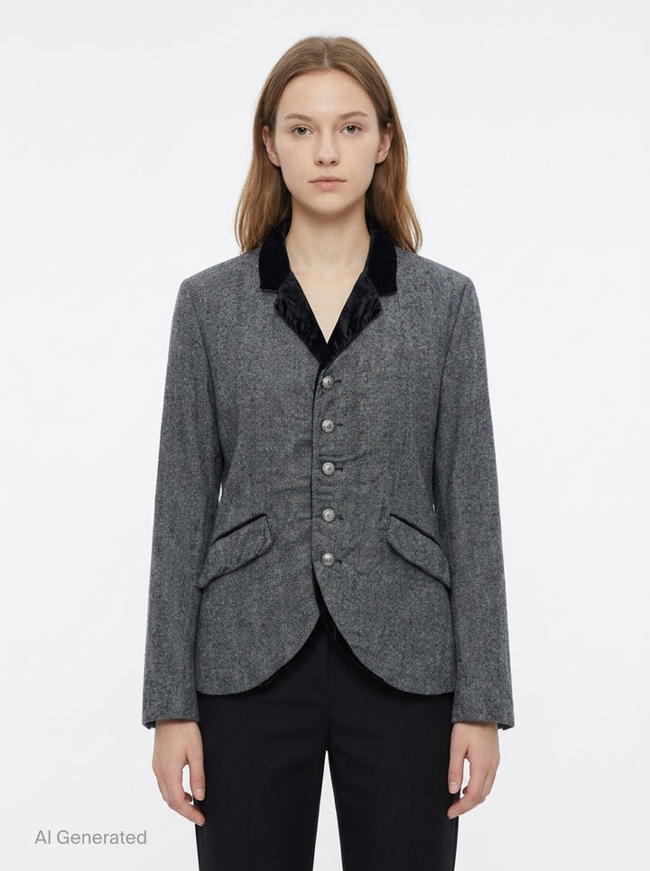 Relaxed Fit Herringbone Jacket | Renli Su | Club21 - front