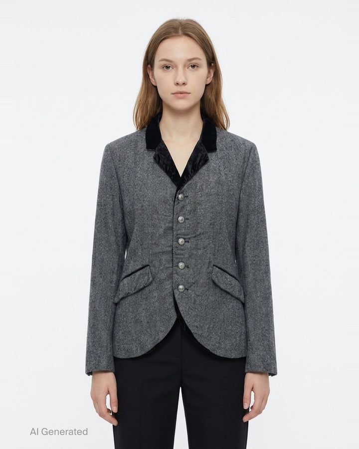 Relaxed Fit Herringbone Jacket | Renli Su | Club21 - front