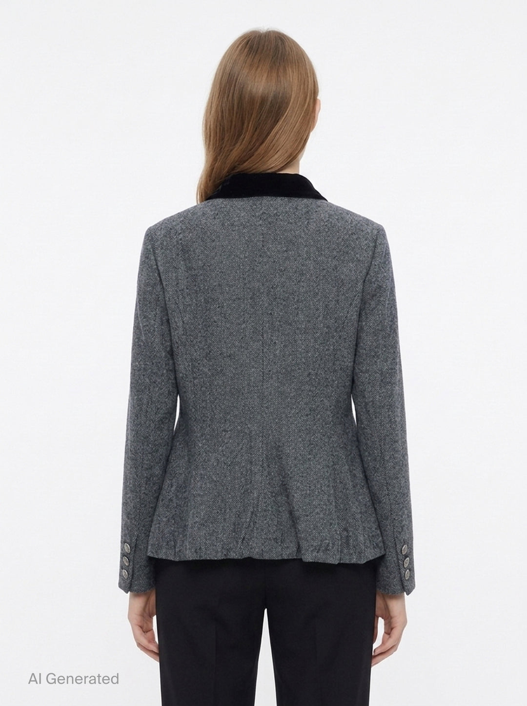 Relaxed Fit Herringbone Jacket | Renli Su | Club21 - back