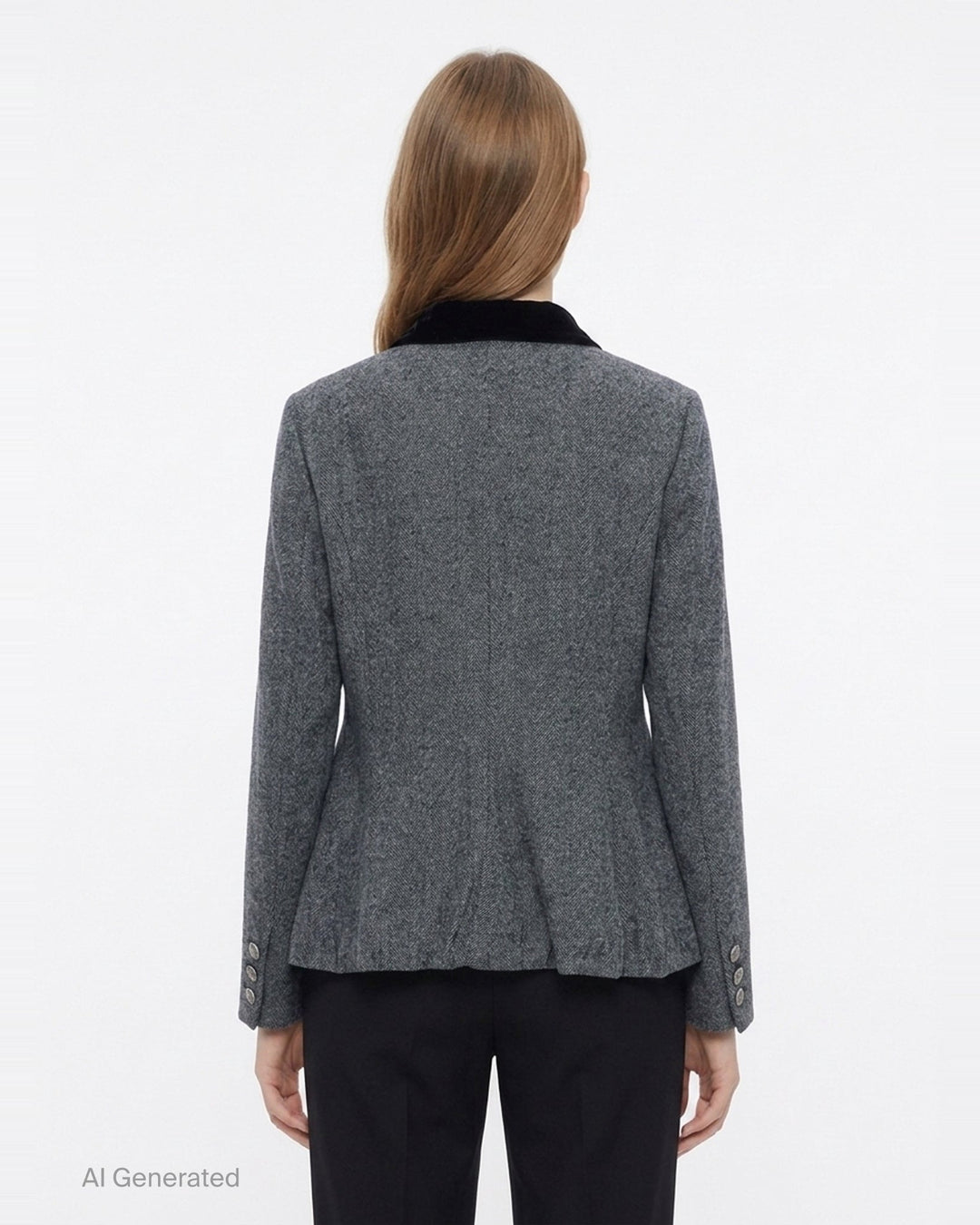 Relaxed Fit Herringbone Jacket | Renli Su | Club21 - back