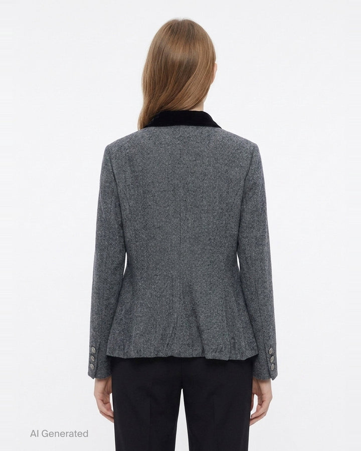 Relaxed Fit Herringbone Jacket | Renli Su | Club21 - back