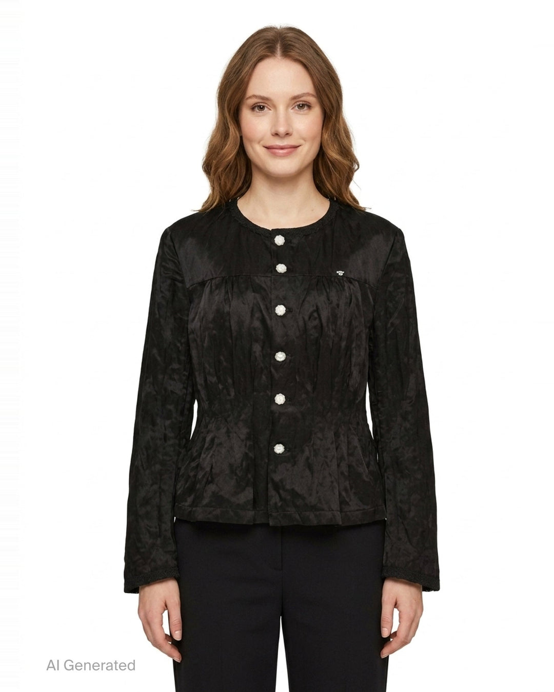 Silk Long Sleeve Waisted Jacket | Renli Su | Club21 - front