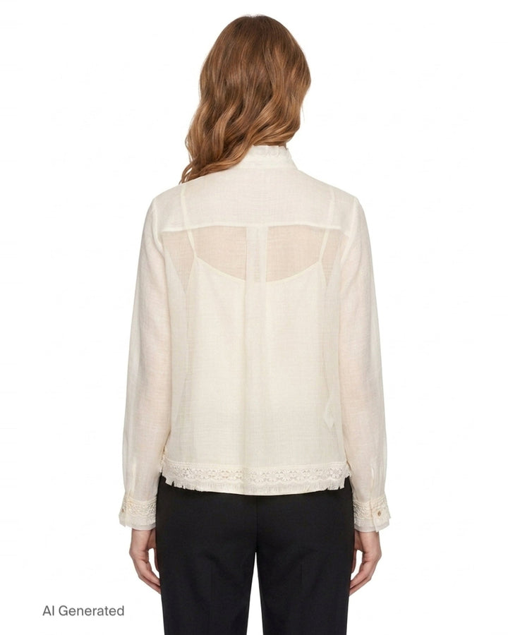 Silk Sheer Long Sleeve Shirt | Renli Su | Club21 - back