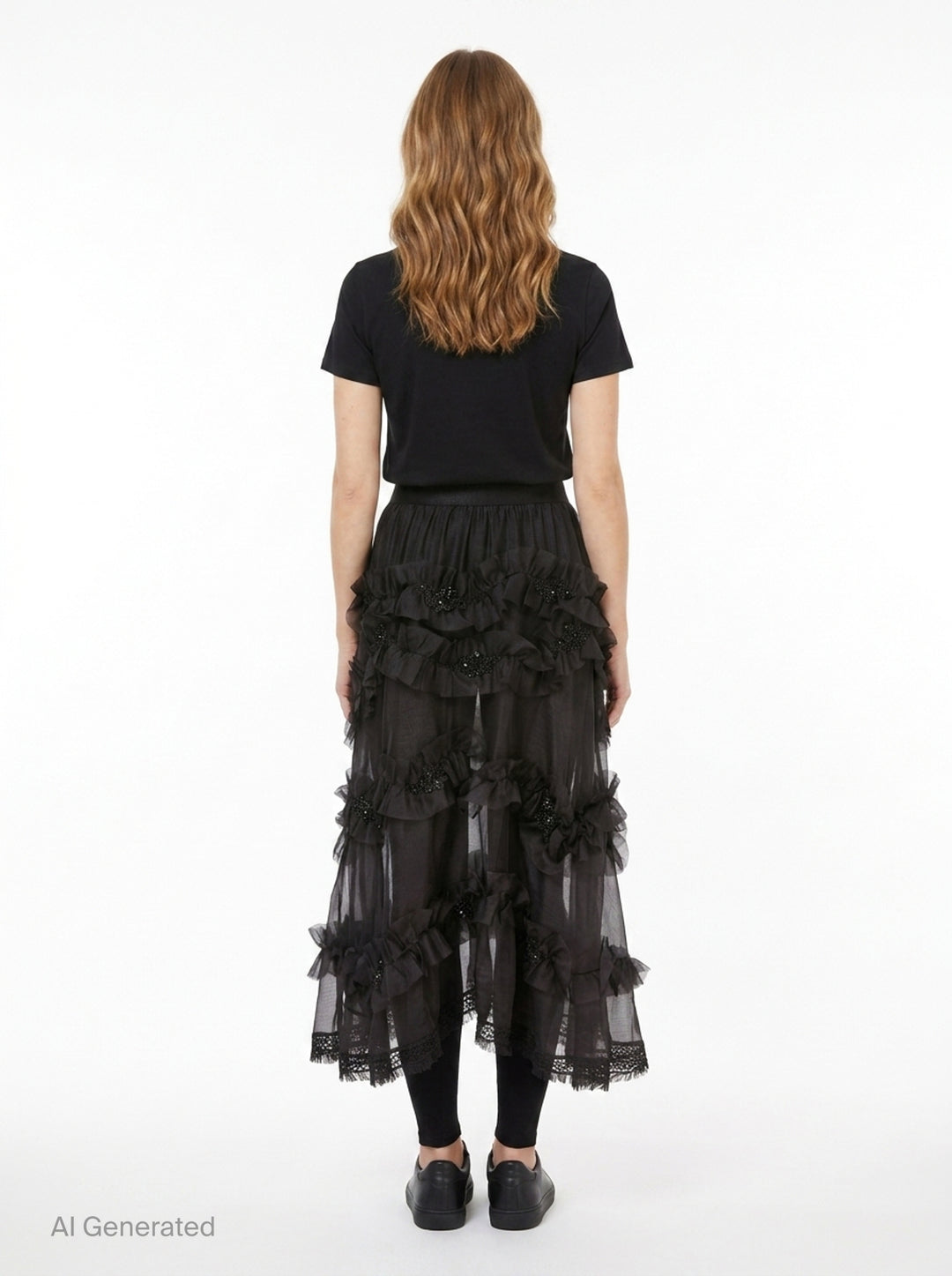 Silk Sheer Ruffled Skirt | Renli Su | Club21 - back