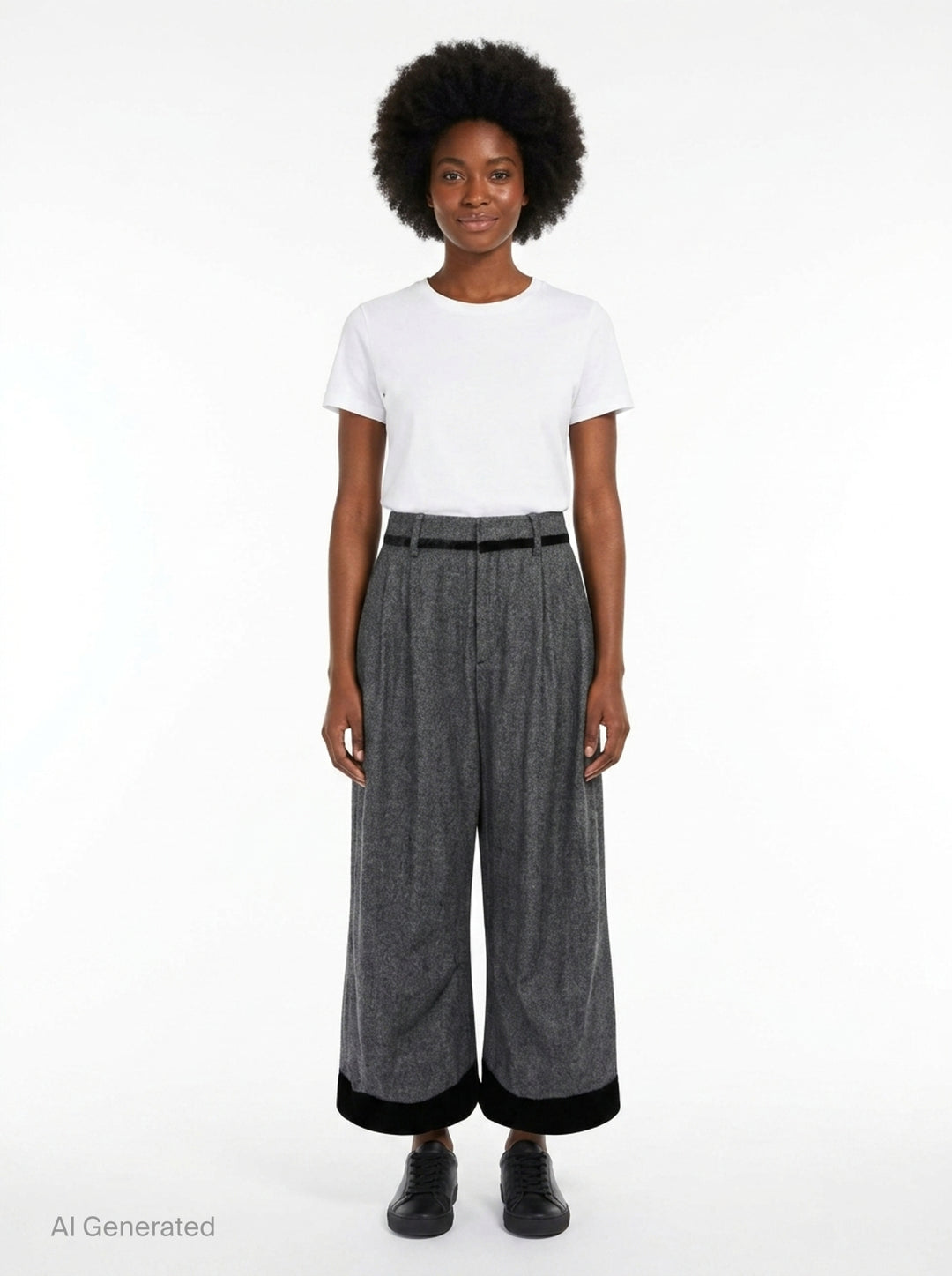 Wide-Leg Herringbone Trousers | Renli Su | Club21 - front