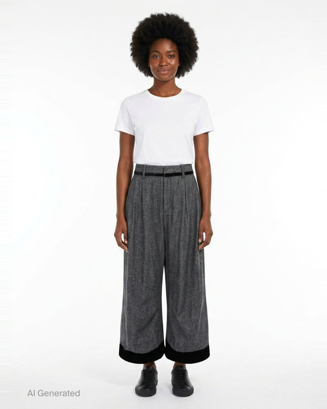 Wide-Leg Herringbone Trousers | Renli Su | Club21 - front