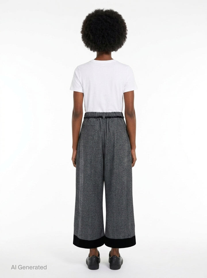 Wide-Leg Herringbone Trousers | Renli Su | Club21 - back