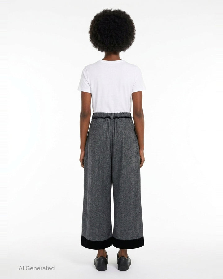 Wide-Leg Herringbone Trousers | Renli Su | Club21 - back