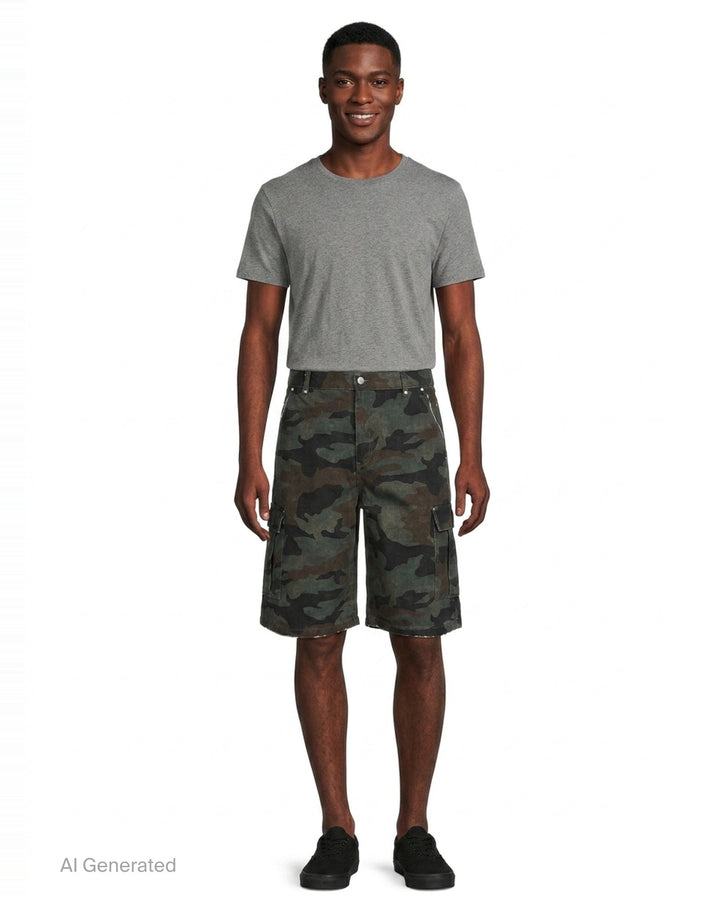 Camo Cargo Shorts | Represent | Club21 - front