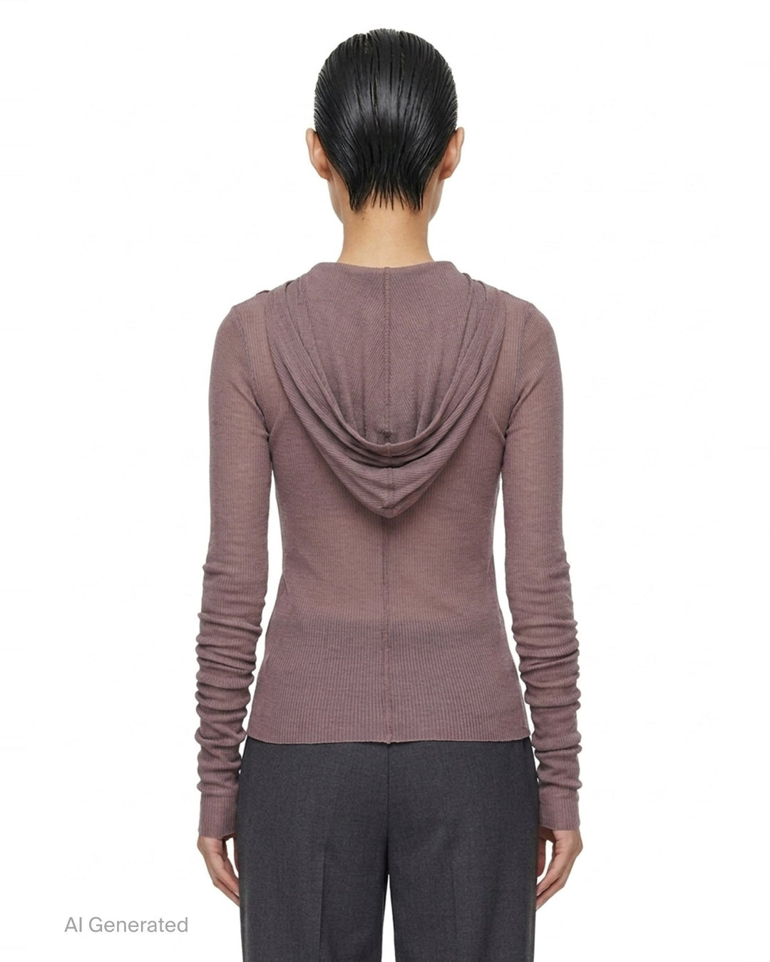 Cropped Hooded Long Sleeve Tee | Rick Owens | Club21 - back