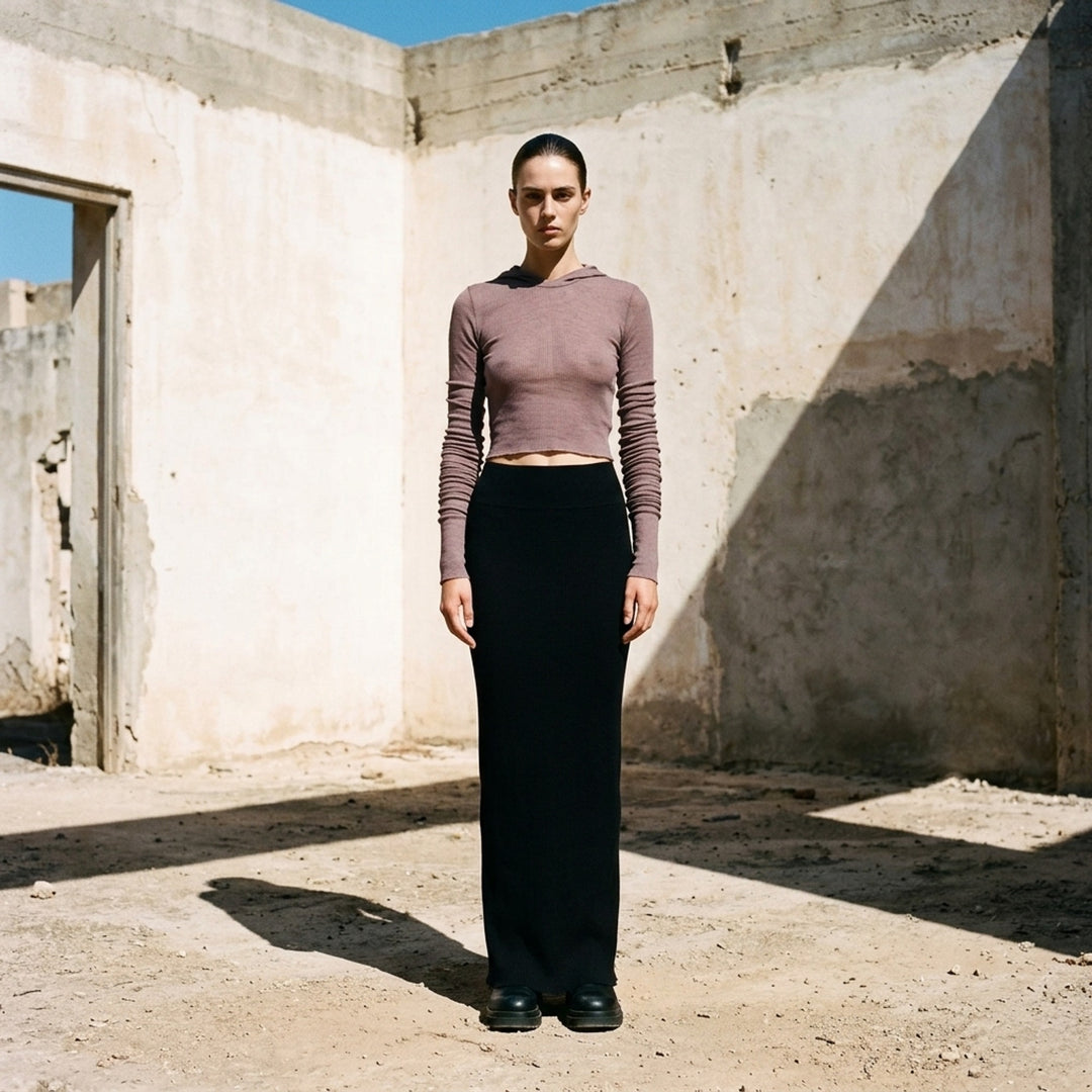 Cropped Hooded Long Sleeve Tee | Rick Owens | Club21 - lifestyle
